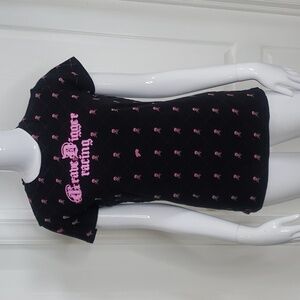 Grave Digger Racing Y2K Black & Pink Skull & Crossbones T-Shirt Size L Early 00s